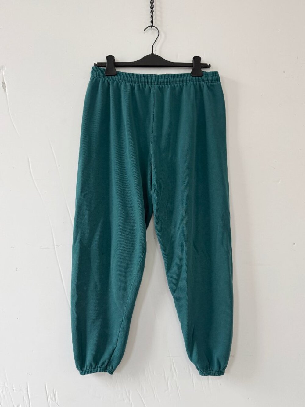 90s Vintage Dark jade green distressed sweat pants